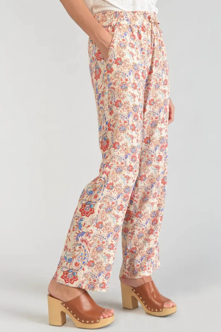 Le Temps des Cerises Pantalon Henel A Motif Cachemire Pomelo New