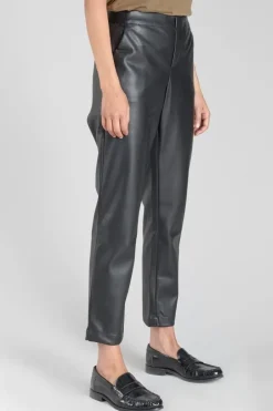Le Temps des Cerises Pantalon Mineta En Simili Cuir Noir Black Hot