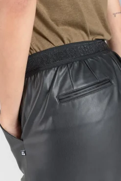 Le Temps des Cerises Pantalon Mineta En Simili Cuir Noir Black Hot