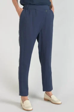 Le Temps des Cerises Pantalon Reydel Bleu Marine A Fermeture Asymetrique Midnight Hot