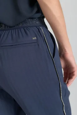Le Temps des Cerises Pantalon Reydel Bleu Marine A Fermeture Asymetrique Midnight Hot