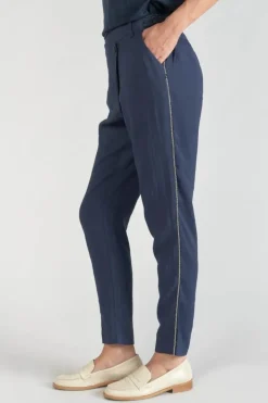 Le Temps des Cerises Pantalon Reydel Bleu Marine A Fermeture Asymetrique Midnight Hot