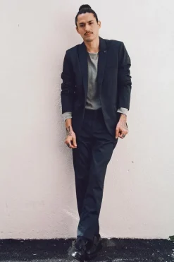 Le Temps des Cerises Pantalon Rolt Noir Chine Bleu Blue Outlet