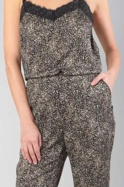 Le Temps des Cerises Pantalon Tage Noir A Motif Black Online