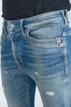 Le Temps des Cerises Perier 900/16 Tapered 7/8Eme Jeans Destroy Vintage Bleu N°4 Blue Hot