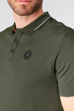 Le Temps des Cerises Polo Aron Vert Kaki Climbing Ivy Clearance