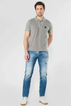 Le Temps des Cerises Polo Brety Kaki Gris Chine Lizard Fashion