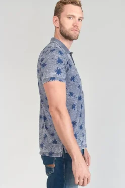 Le Temps des Cerises Polo Chevy A Motif Palmier Peacoat Hot