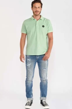 Le Temps des Cerises Polo Dylon Vert Menthe Mist Clearance