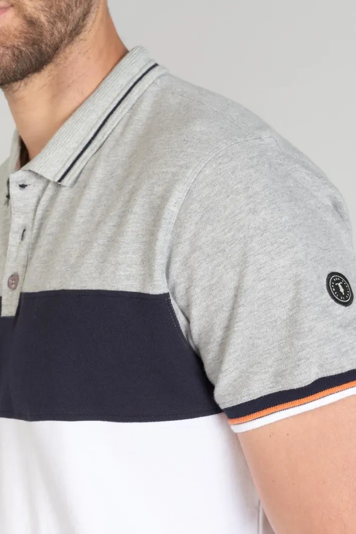 Le Temps des Cerises Polo Leos Tricolore Grey Melange Cheap