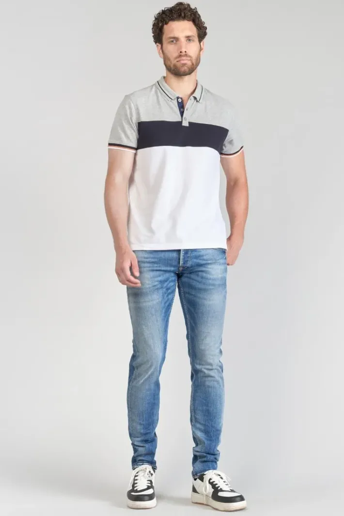 Le Temps des Cerises Polo Leos Tricolore Grey Melange Cheap