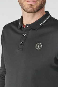 Le Temps des Cerises Polo Manches Longues Ronan Noir Black Cheap