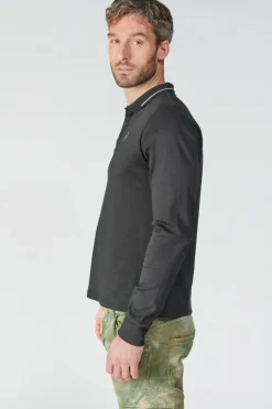 Le Temps des Cerises Polo Manches Longues Ronan Noir Black Cheap