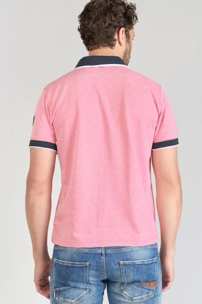 Le Temps des Cerises Polo Novil En Jacquard Rose Pink Clearance