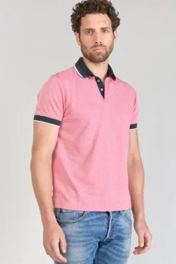 Le Temps des Cerises Polo Novil En Jacquard Rose Pink Clearance