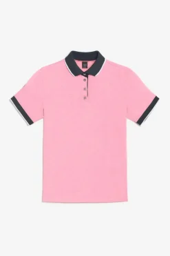Le Temps des Cerises Polo Novil En Jacquard Rose Pink Clearance