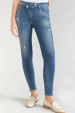 Le Temps des Cerises Power Skinny Taille Haute 7/8Eme Jeans Destroy Bleu N°2 Blue Best