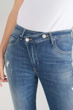 Le Temps des Cerises Power Skinny Taille Haute 7/8Eme Jeans Destroy Bleu N°2 Blue Best