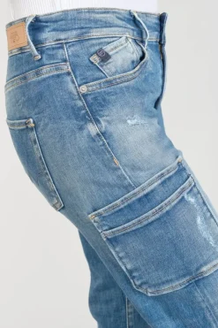 Le Temps des Cerises Precieux Taille Haute 7/8Eme Jeans Destroy Bleu N°3 Blue Flash Sale