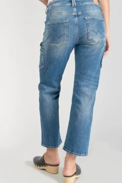 Le Temps des Cerises Precieux Taille Haute 7/8Eme Jeans Destroy Bleu N°3 Blue Flash Sale