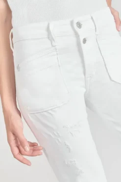 Le Temps des Cerises Pricilia Taille Haute 7/8Eme Destroy Jeans Blanc White Fashion