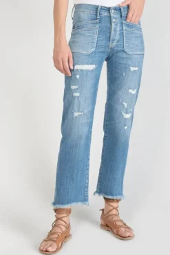 Le Temps des Cerises Pricilia Taille Haute 7/8Eme Jeans Destroy Bleu N°4 Blue Outlet