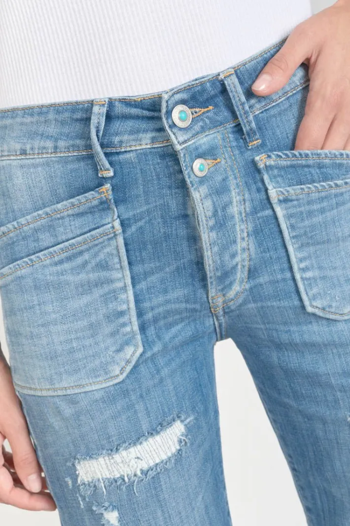 Le Temps des Cerises Pricilia Taille Haute 7/8Eme Jeans Destroy Bleu N°4 Blue Outlet