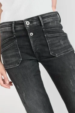 Le Temps des Cerises Pricilia Taille Haute 7/8Eme Jeans Destroy Noir N°1 Black / Black Flash Sale