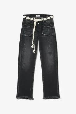 Le Temps des Cerises Pricilia Taille Haute 7/8Eme Jeans Destroy Noir N°1 Black / Black Flash Sale