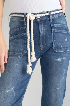 Le Temps des Cerises Pricilia Taille Haute 7/8Eme Jeans Destroy Bleu N°2 Blue Sale