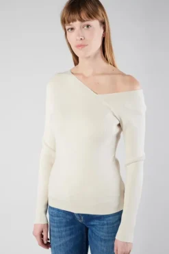 Le Temps des Cerises Pull Lina Asymetrique Sable Sand Cheap