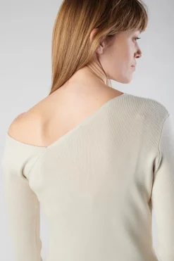 Le Temps des Cerises Pull Lina Asymetrique Sable Sand Cheap