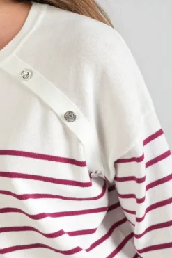 Le Temps des Cerises Pull Mareva Mariniere Prune Aster Online