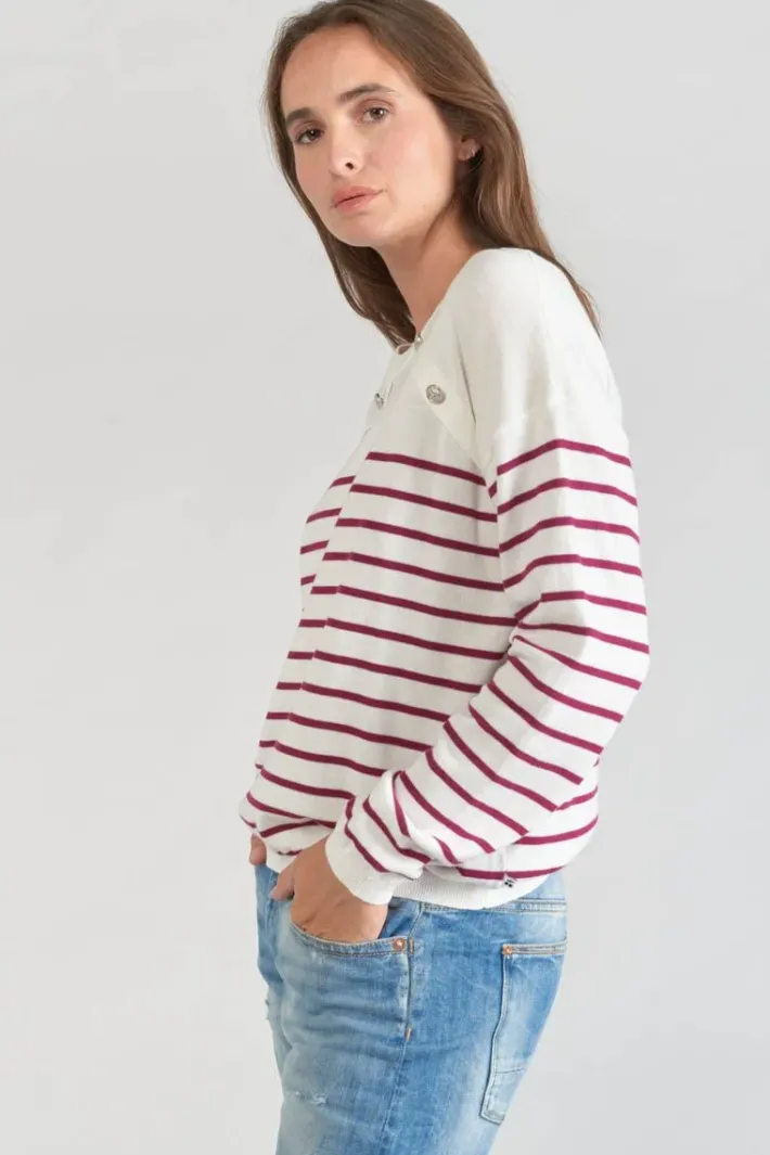 Le Temps des Cerises Pull Mareva Mariniere Prune Aster Online