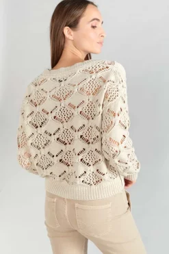 Le Temps des Cerises Pull Poots Ajoure Sable Sand Fashion