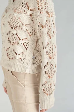 Le Temps des Cerises Pull Poots Ajoure Sable Sand Fashion