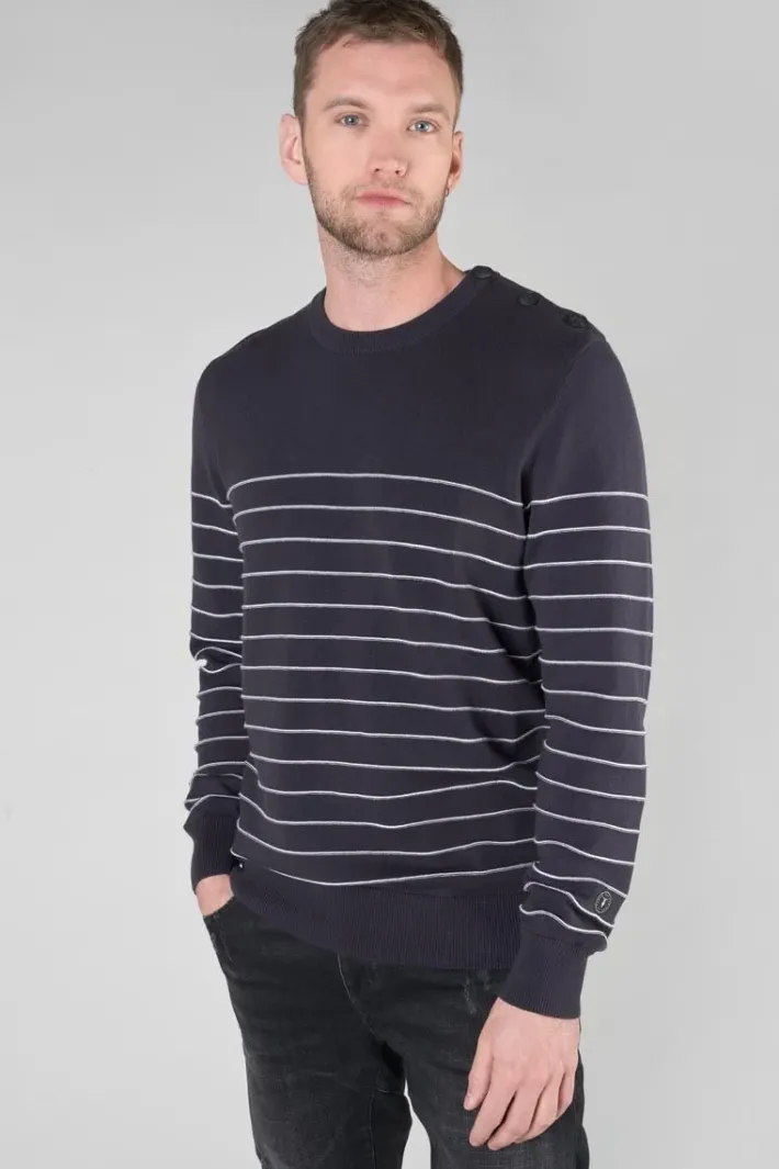 Le Temps des Cerises Pull Vogel Bleu Nuit A Rayures Galaxy Cheap