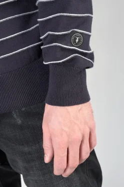 Le Temps des Cerises Pull Vogel Bleu Nuit A Rayures Galaxy Cheap
