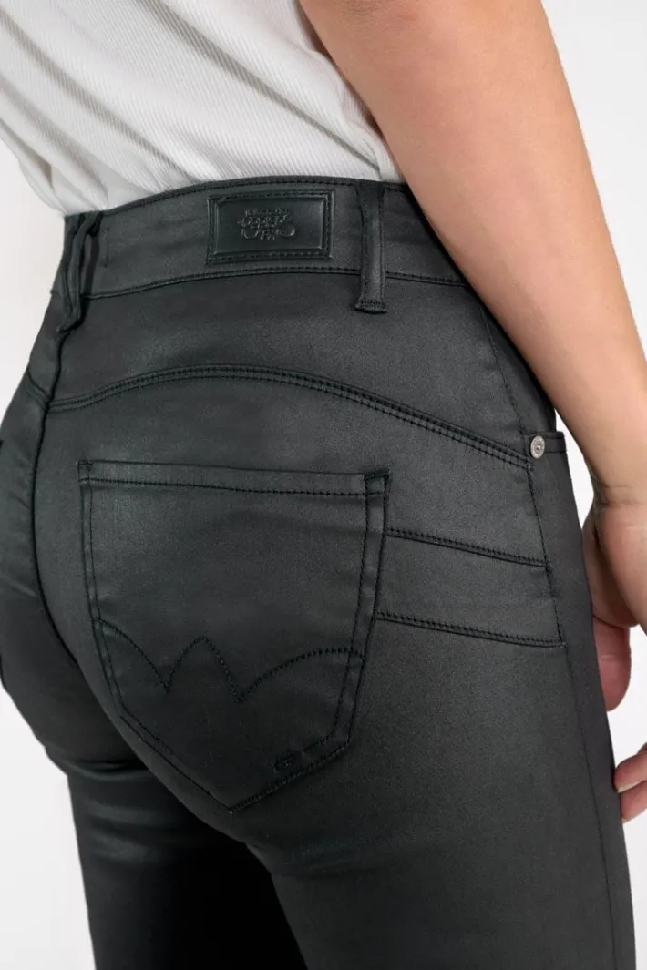 Le Temps des Cerises Pulp Slim Taille Haute 7/8Eme Jeans Enduit Noir N°0 Black Outlet