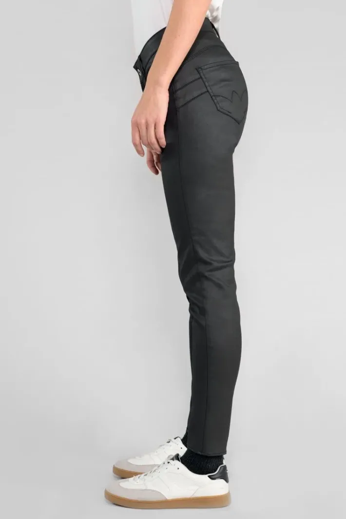 Le Temps des Cerises Pulp Slim Taille Haute 7/8Eme Jeans Enduit Noir N°0 Black Outlet