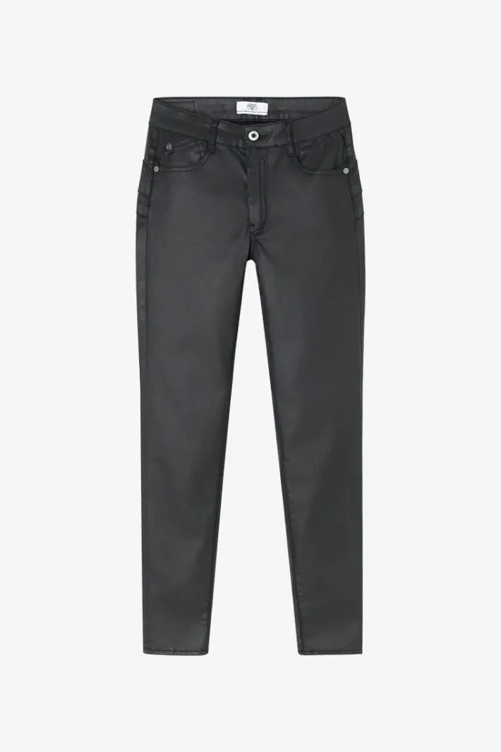 Le Temps des Cerises Pulp Slim Taille Haute 7/8Eme Jeans Enduit Noir N°0 Black Outlet