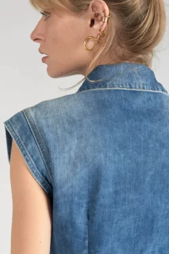 Le Temps des Cerises Robe Diderot En Jeans Bleu Blue Shop