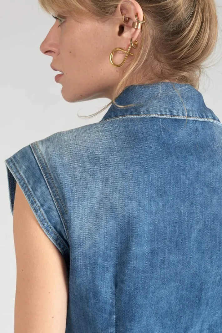 Le Temps des Cerises Robe Diderot En Jeans Bleu Blue Shop