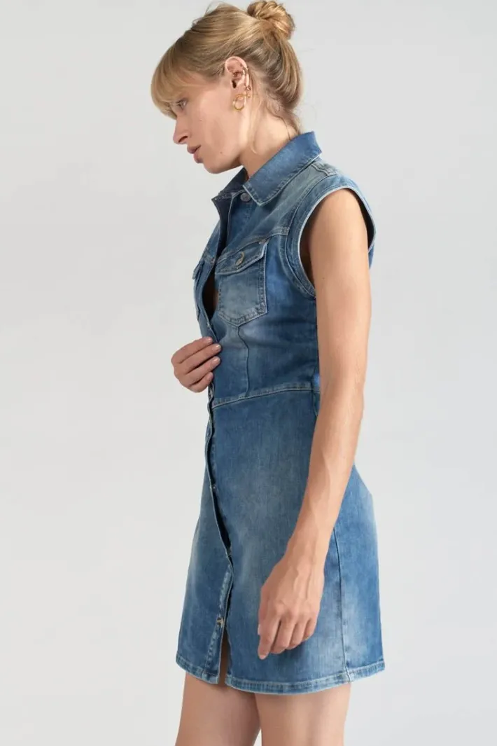 Le Temps des Cerises Robe Diderot En Jeans Bleu Blue Shop