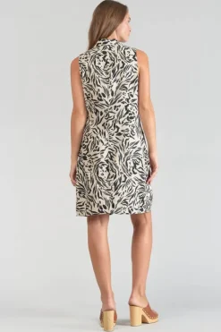 Le Temps des Cerises Robe En Lin Melange Muna A Motif Animalier Zebra Best