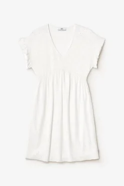 Le Temps des Cerises Robe Lia Ajouree Blanche White Fashion