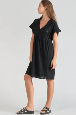 Le Temps des Cerises Robe Lia Ajouree Noire Black Best Sale