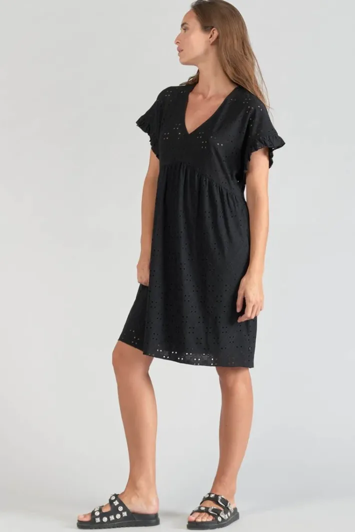 Le Temps des Cerises Robe Lia Ajouree Noire Black Best Sale