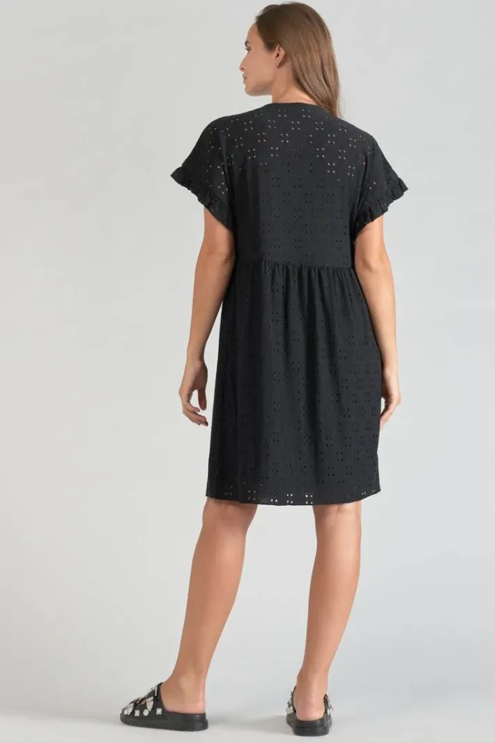 Le Temps des Cerises Robe Lia Ajouree Noire Black Best Sale