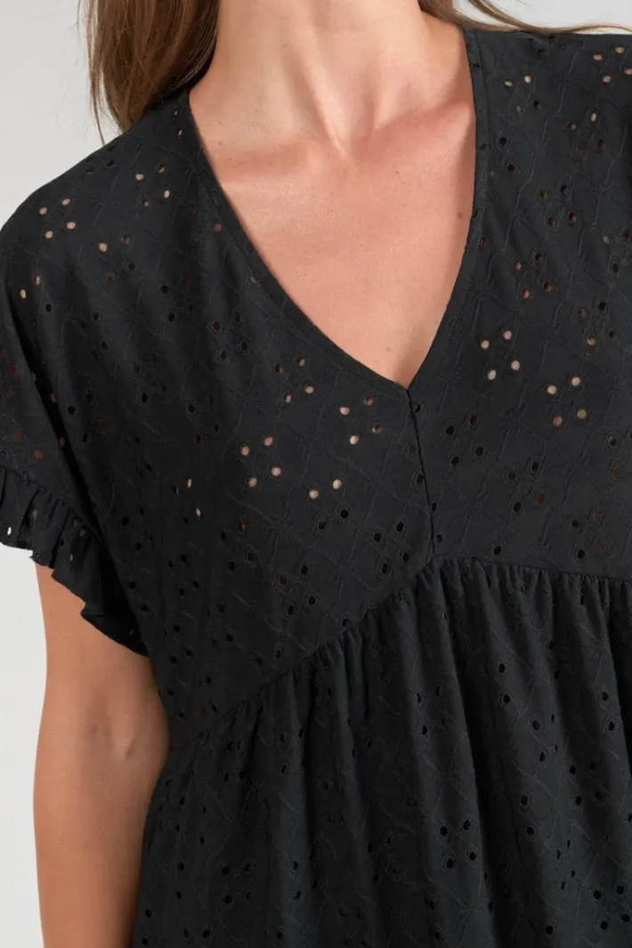 Le Temps des Cerises Robe Lia Ajouree Noire Black Best Sale
